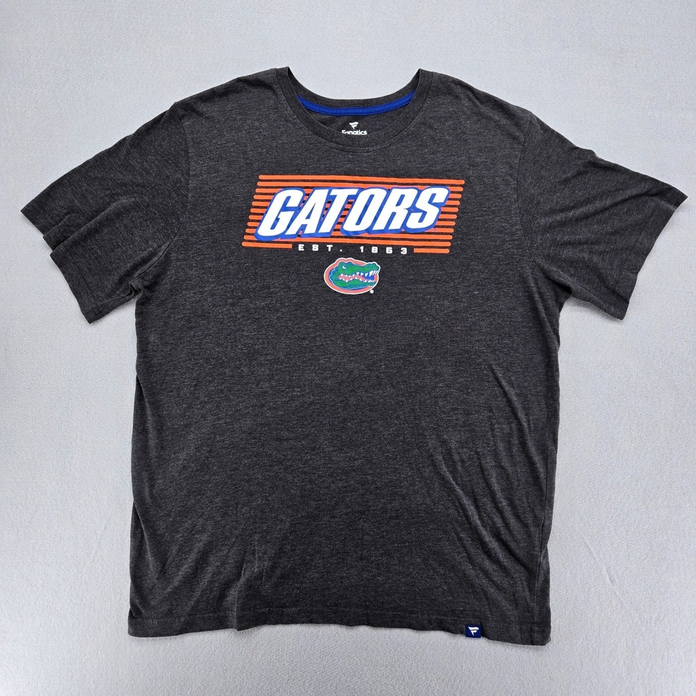 Florida‎ Gators T Shirt Fanatics NCAA College Football Charcoal Gray Men XL EUC
